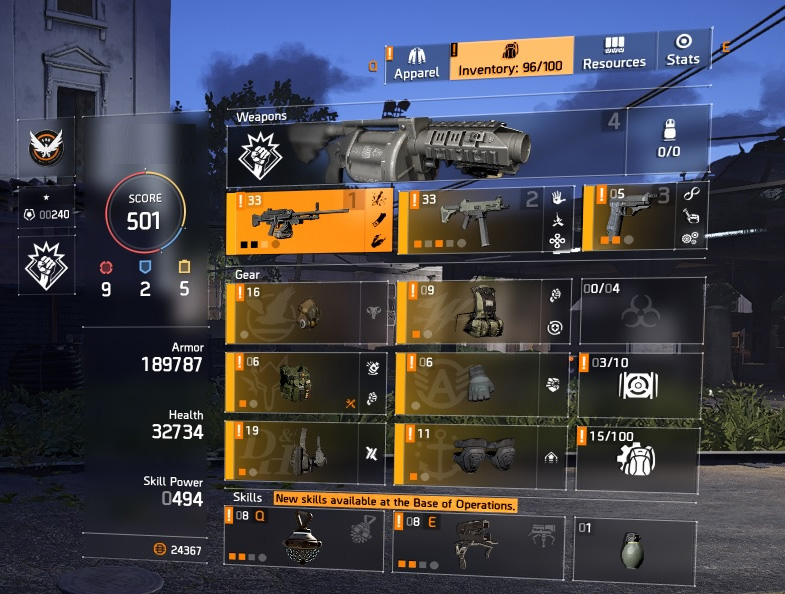 HIGH END DIVISION 2 PC ACCOUNT, LEVEL 30 and 501+ GEAR SCORE (TIER WORLD 5 READY)-rebesji-jpg