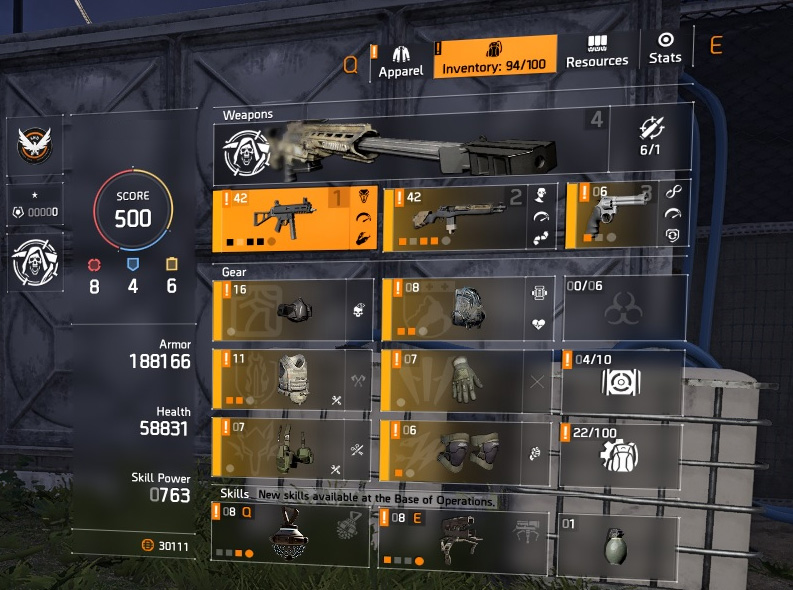 HIGH END DIVISION 2 PC ACCOUNT, LEVEL 30 and 500 GEAR SCORE (TIER WORLD 5 READY)-tebebje-jpg