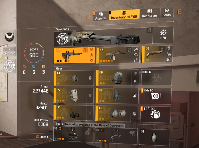 HIGH END DIVISION 2 PC ACCOUNT, LEVEL 30 and 500 GEAR SCORE (TIER WORLD 5 READY)-bvvzcvk-jpg
