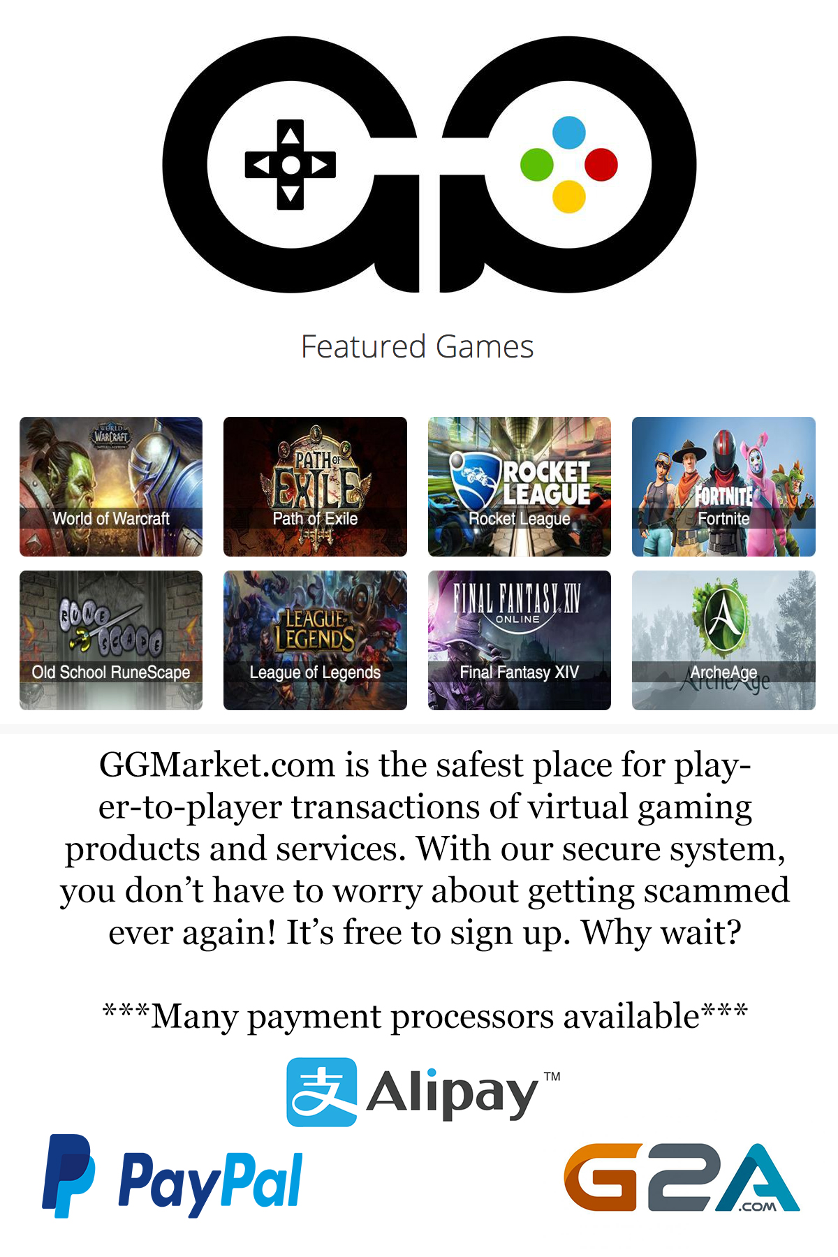 New Player-To-Player Marketplace GGMarket.com-ggm-poster-jpg