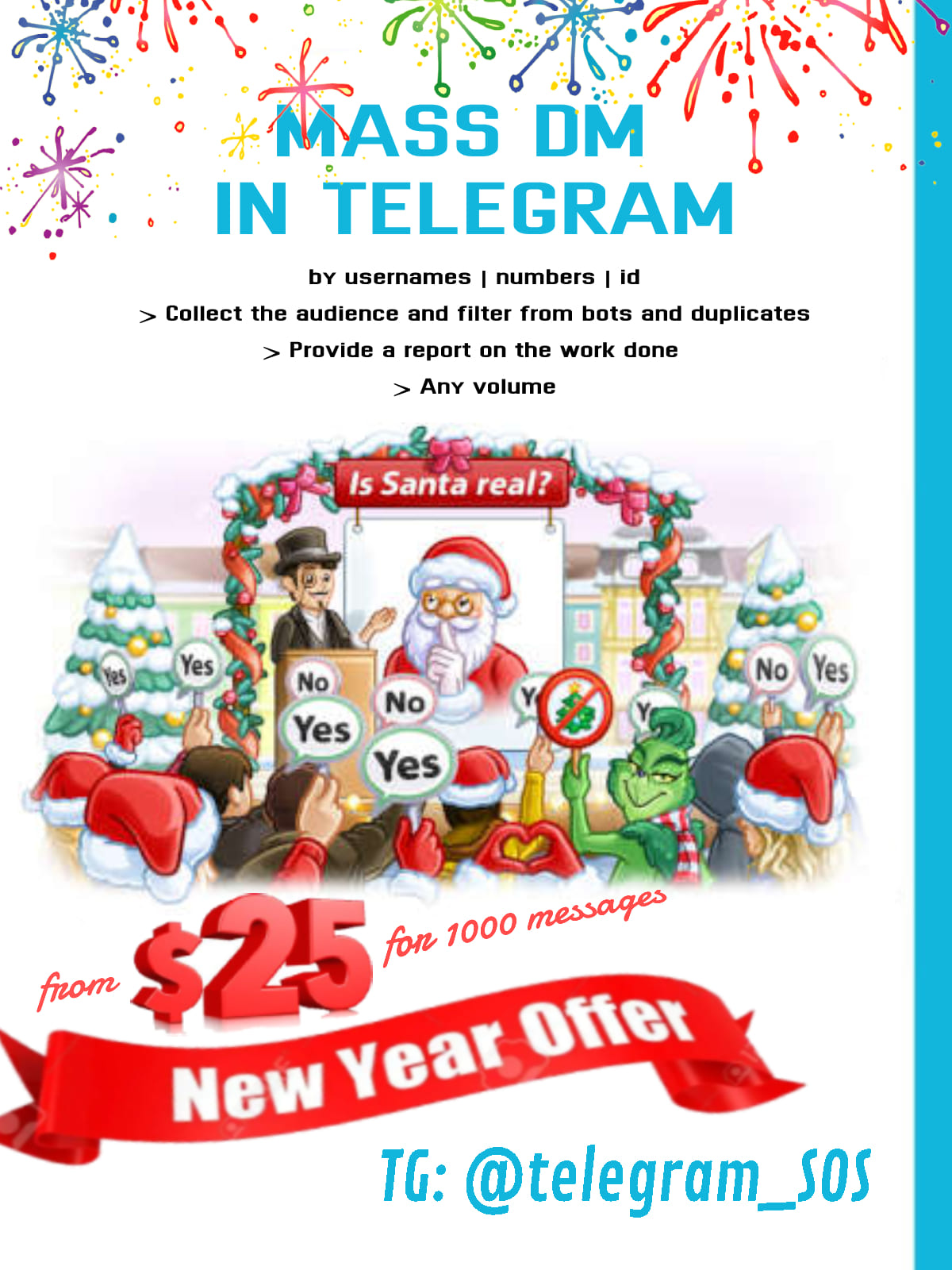 ⭐MASS DM IN TELEGRAM⭐COLLECT THE AUDIENCE AND FILTER FROM BOTS AND DUPLICATES⭐25$ for 1000⭐-dm-jpg