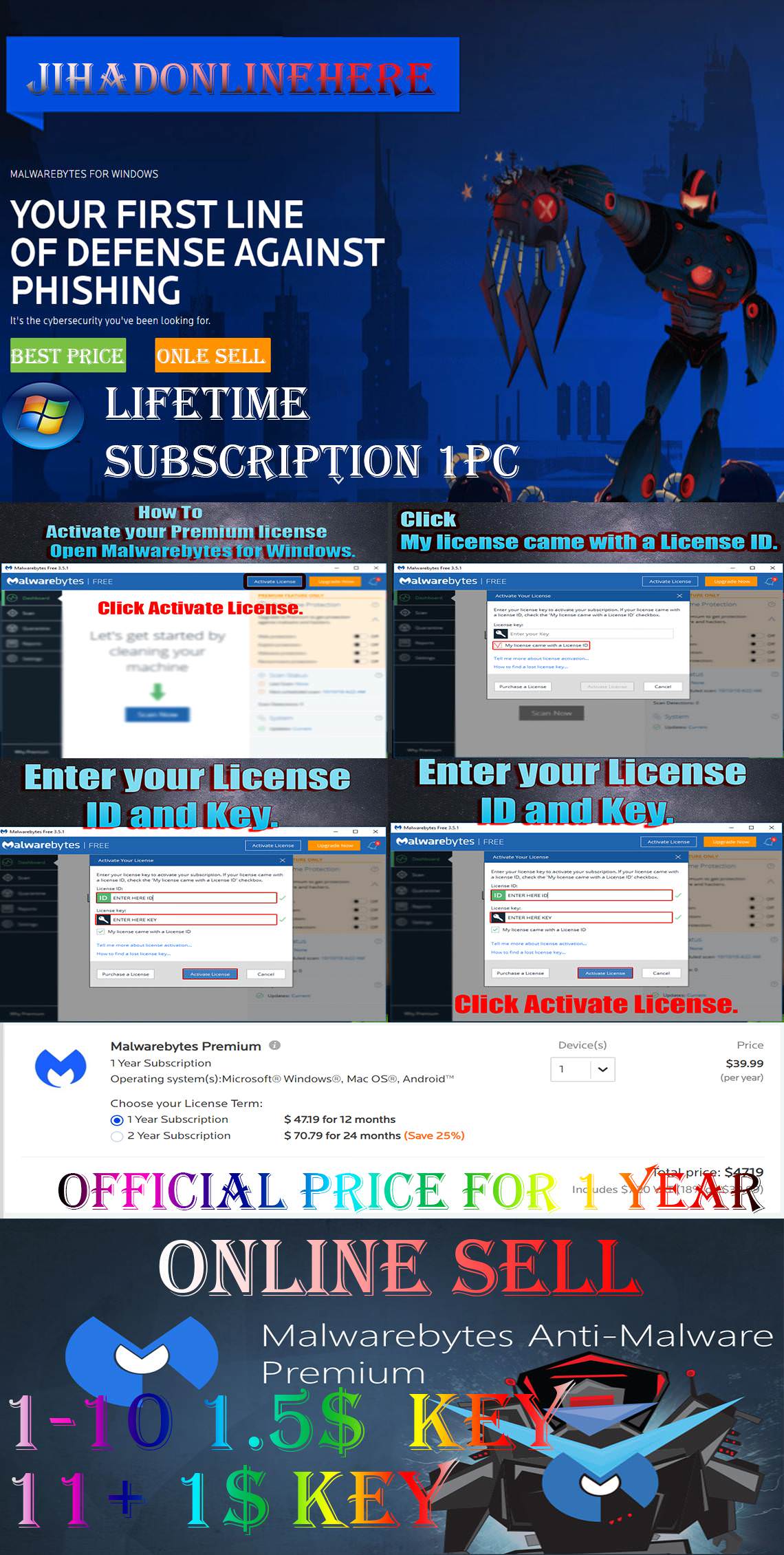 1-999 Key Malwarebytes Anti-Malware Premium Lifetime Subscription 1PC-image-jpg