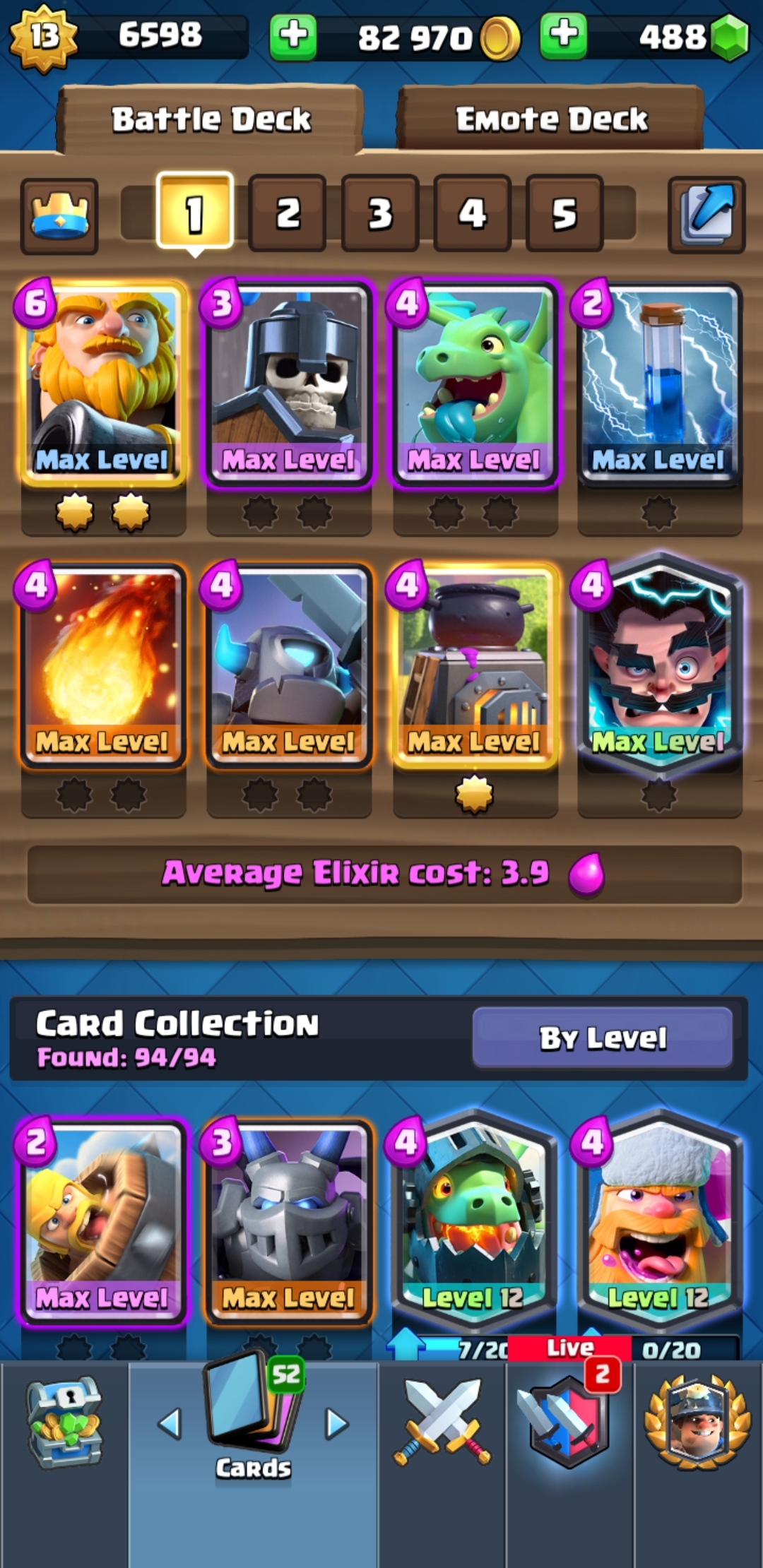 Clash Royale | LEVEL 13, HIGH 5937, 94 Cards Found | 130 War Wins | *CHEAP*-screenshot_20190909-173923_clash-royale-jpg