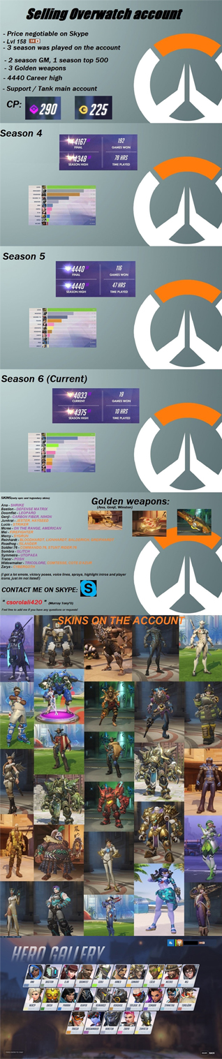 Overwatch account selling - lvl158 - 3golden weapons - 4440 peak-ezjo-jpg