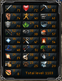 WTS Runescape Account * Since 2005 * Holiday Rewards * Combat Lvl 146 * hand leveled!-rsskills-png