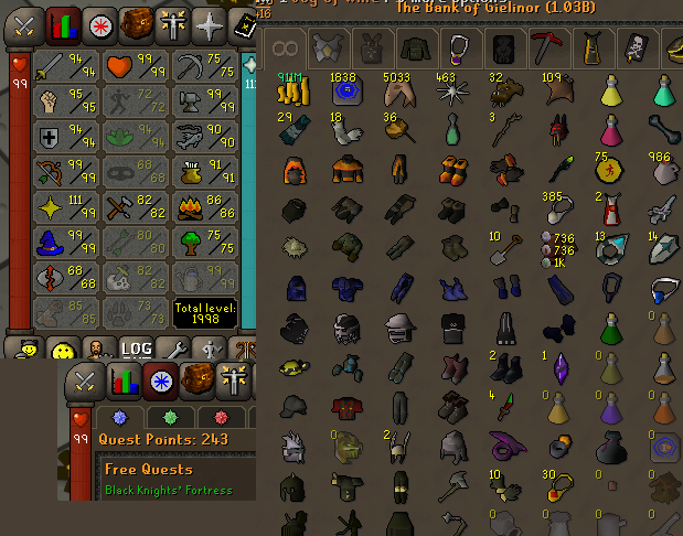 [OSRS] 1998 Total Level Account ✅ 99 Prayer|1B+ GP|99 SMITHING|243 QP|BARB ASSAULT PET⭐❗❗-osrs-png