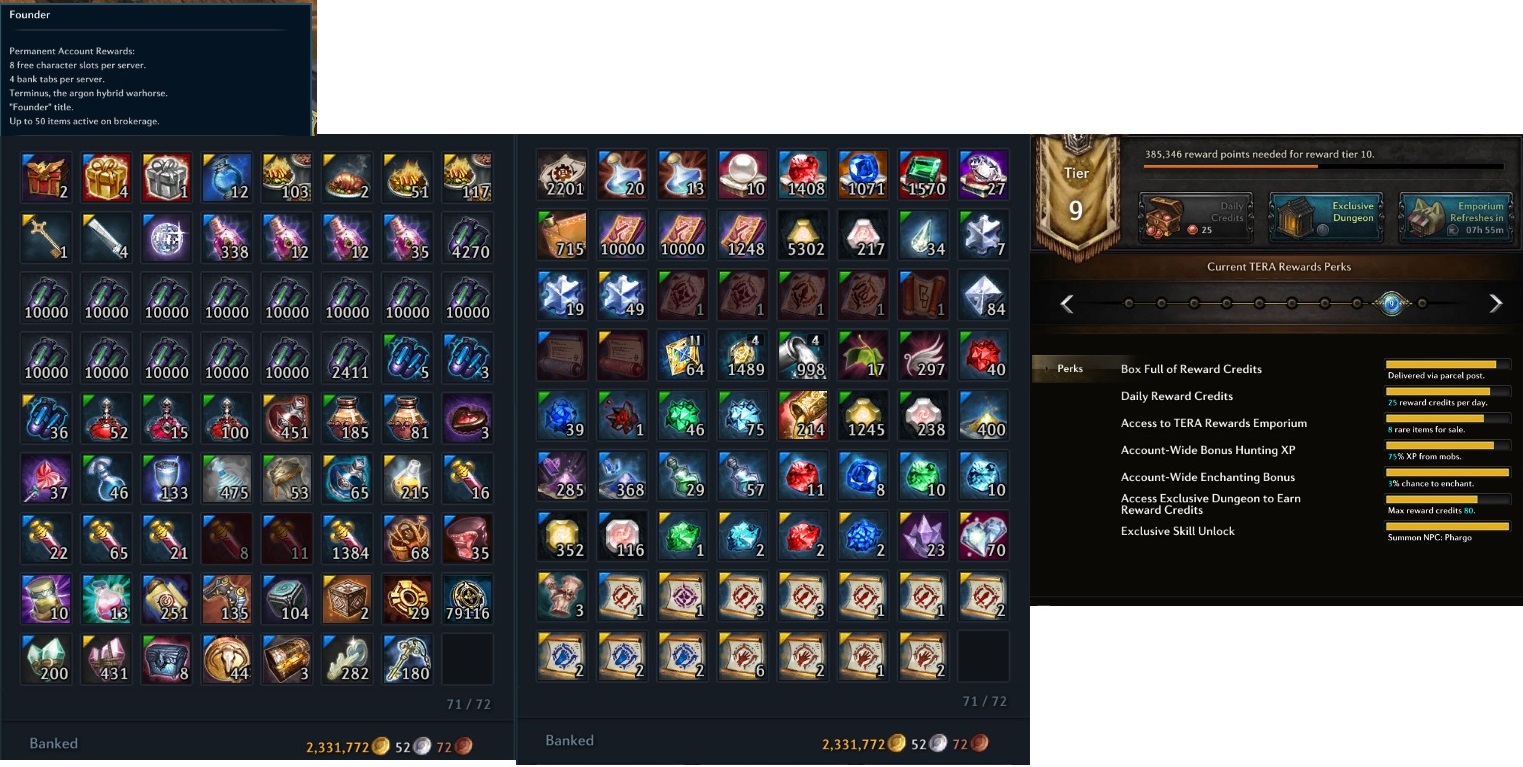 WTS T9 Founders account-tera-bank-items-jpg