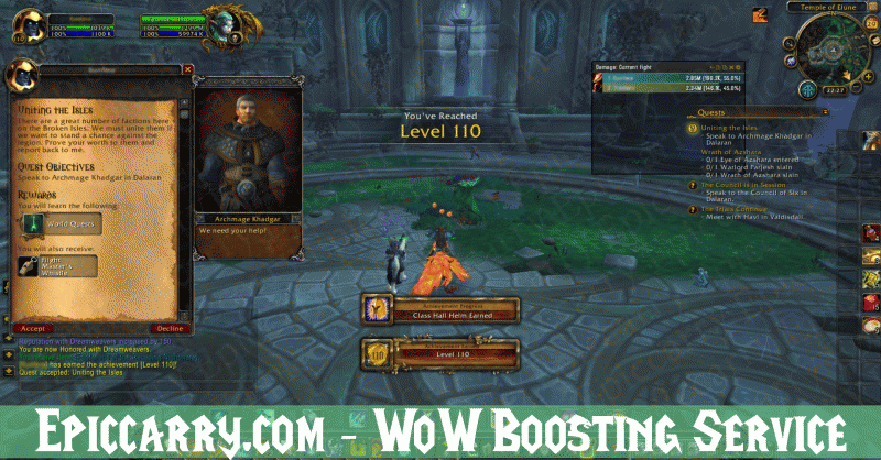 &#9989; Epiccarry | Leveling | Mythic+ dungeons | BoD &amp; CoS Runs | Heart of Azeroth-100-lvl-gif