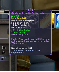 Selling my Zealous Ritualist's Reverie 475 ilvl for 500k Gold-zealous-ritual-png