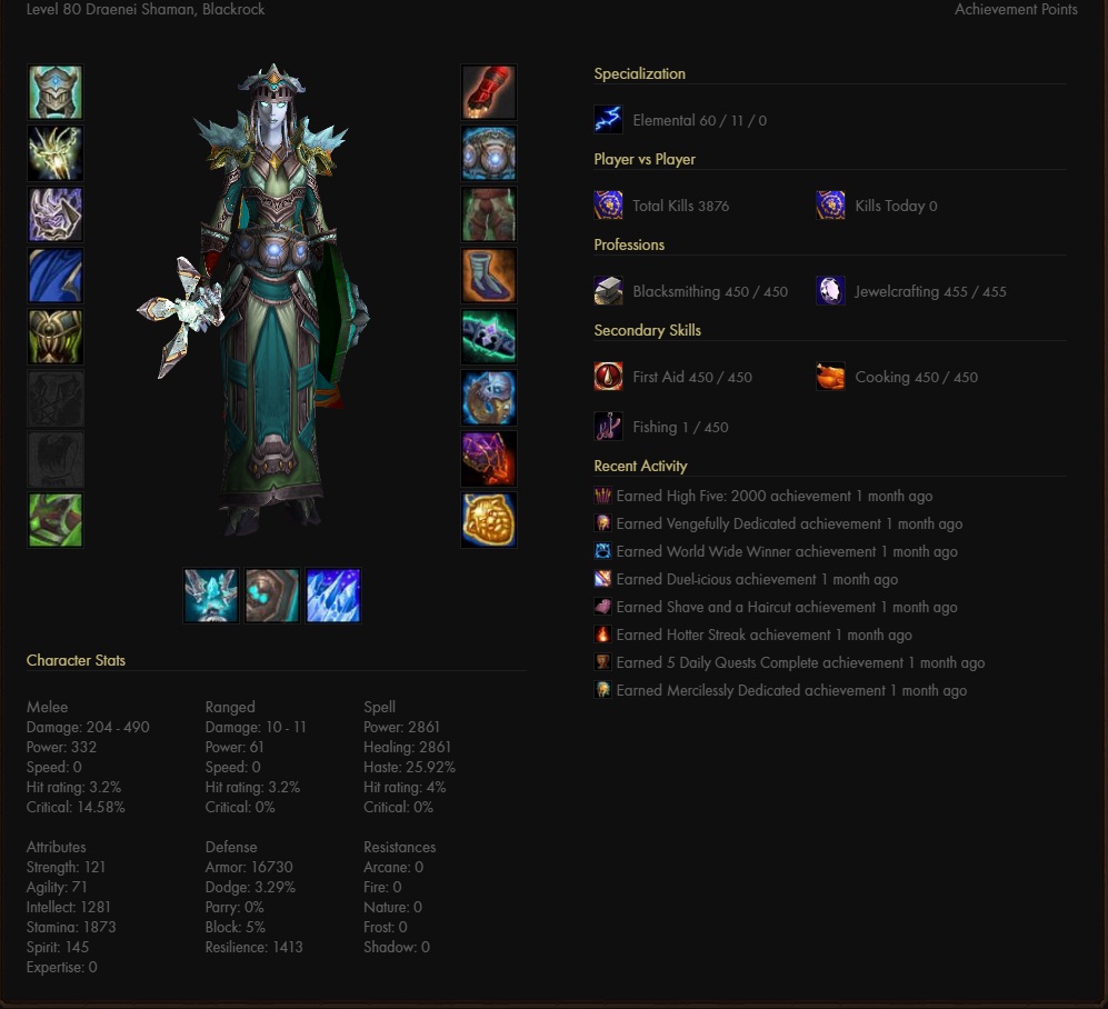 Warmane,  BLACKROCK. biss elemental. original mail-jpg