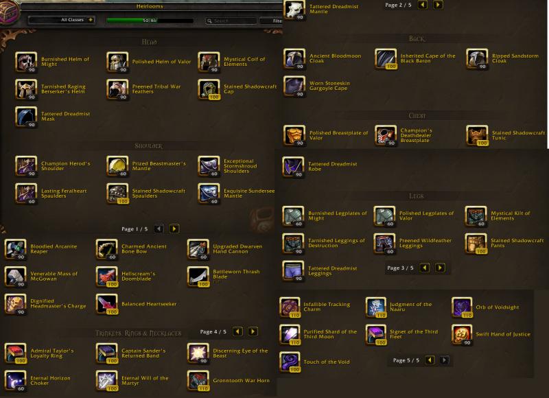 Fresh WoD Acc+lvl90boost,lots of heirlooms,tons of rare mounts(big blizzard bear)+++-rumi44heirlooms-jpg