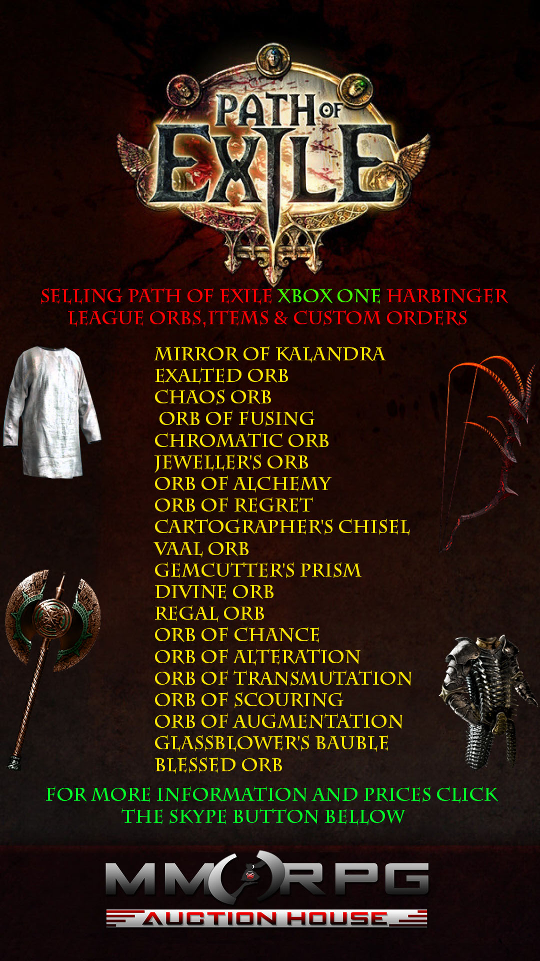 Selling Xbox One Harbinger SoftCore Orbs, Items and Custom orders!! 100% Feedbacks !!-base-jpg