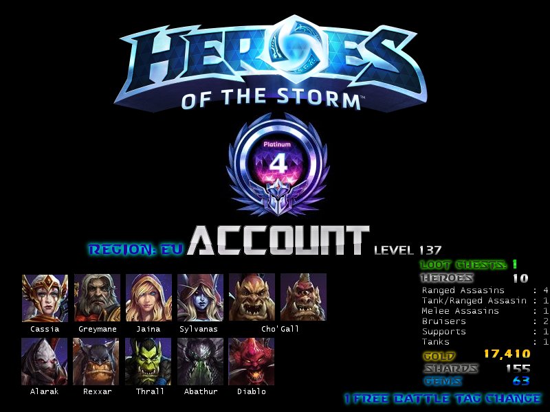 Heroes of the Storm Account | € 42 | Platinum 4 | BattleTag Change |  Heroes &amp; more see image.-hotsacc-forsale-ac4-jpg