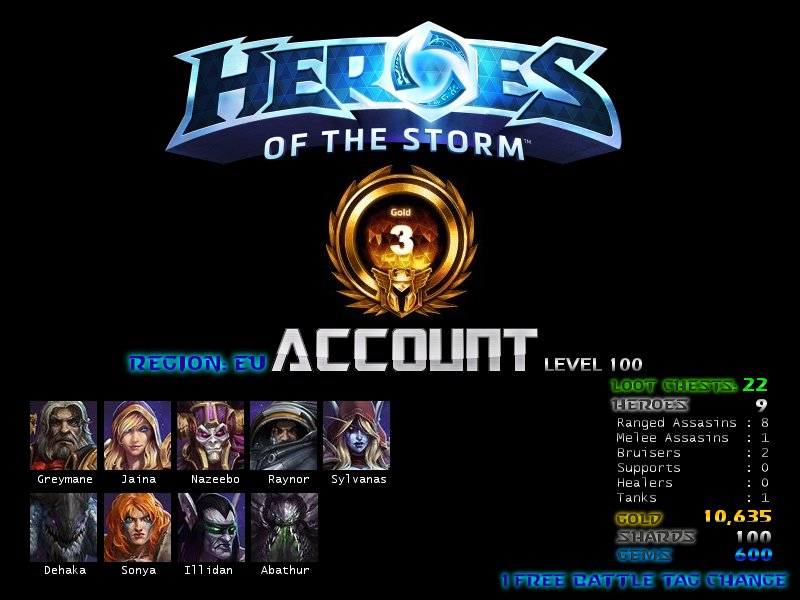 Heroes of the Storm Account | € 42 () | Gold 3 | BattleTag Change |  Heroes &amp; more see image.-hotsacc-forsale-ac9-jpg