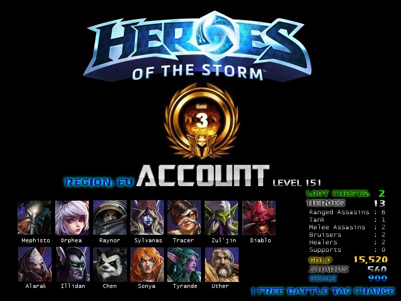 Heroes of the Storm Account | € 48 () | Gold 3 | BattleTag Change |  Heroes &amp; more see image.-hotsacc-forsale-ac6-jpg