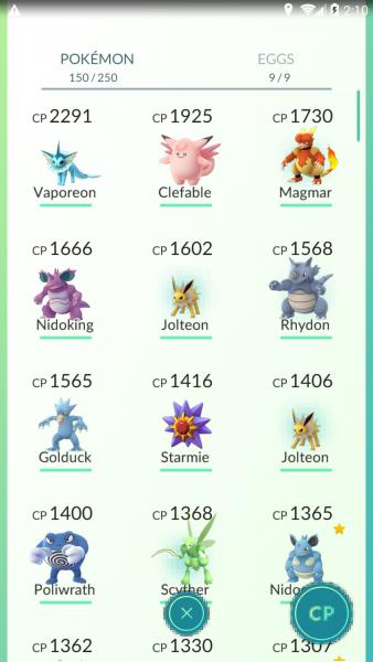 2291 CP Vaporeon! Over 20 1k+ CP Pokemon! Rare Pokemons!-screenshot_2016-07-26-14-10-30-jpg