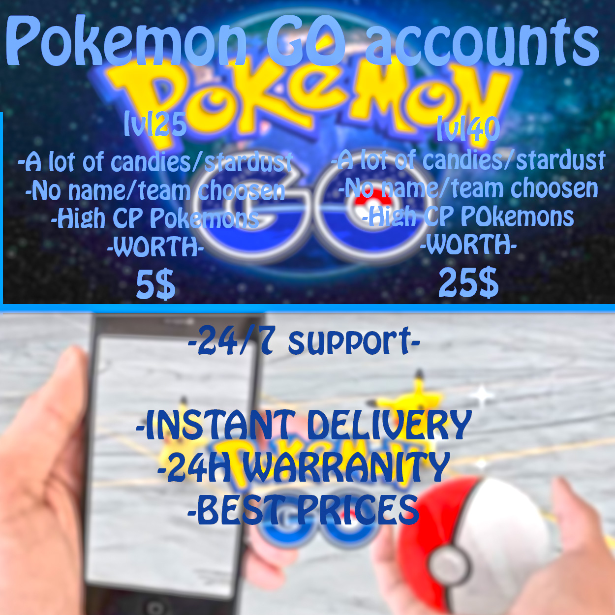[new]selling pokemon go accounts~good prices~instant delivery~-pokemon-go-thumbnail-jpg