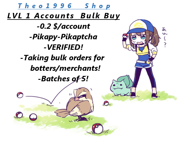 Selling Pokemon Go Verified Ptc Accounts 0 3 Acc Lvl 1 Plus Trick Pikapy Captcha