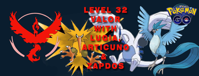 Valor PTC account level 32 - Gym starter with Lugia, Zapdos &amp; Articuno No warning-valor-level-32-w-zapdos-lugia-articuno-jpg