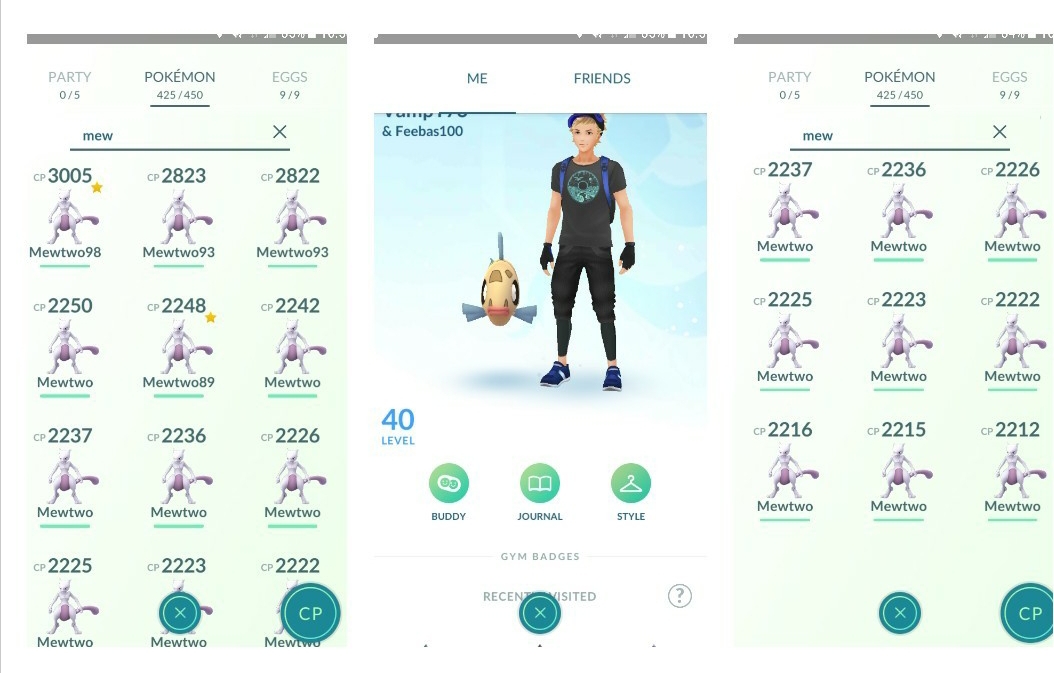 Level40 MYSTIC account with 15 MewTwo and Many legendary and high cp 100IV-1-jpg